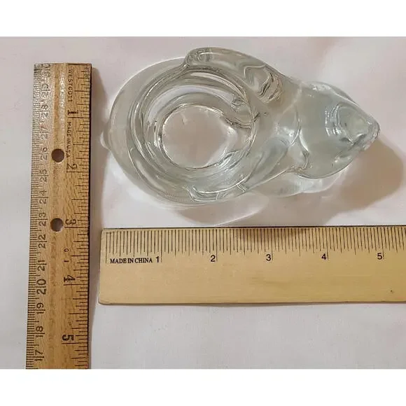 2pk Glass Bunny Rabbit Votive Candle Holder Paperweight Animals Clear - Picture 8 of 8